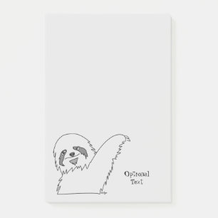 Post-it® Dessin de ligne de paresseux personnalisable 4 x 6