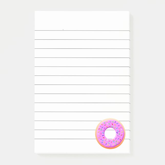 Post-it® Dessin De Mignonne Donut Avec Des Saupoudrages (Devant)