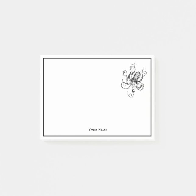 Post-it® Dessin de pieuvre vintage stylisé #1 (Devant)