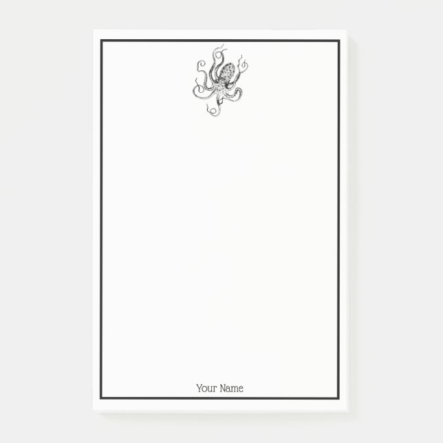 Post-it® Dessin de pieuvre vintage stylisé #1 (Devant)