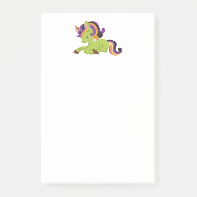 Post-it® Dessin d'Halloween de Cute Frankenstein Unicorn (Devant)