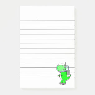 Post-it® Dessin Dinosaure de l'astronaute vert