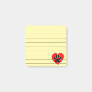 Post-it® Dessin du coeur à mâcher de chien 3x3