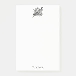 Post-it® Dessin en noir et blanc d'un faisan de chasse vint