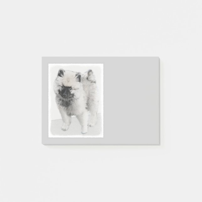 Post-it® Dessin Keeshond Chiot - Joli dessin original Chien (Devant)