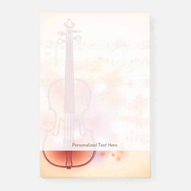 Post-it® Dessin sur l'arrière - plan d'aquarelle du violon (Devant)