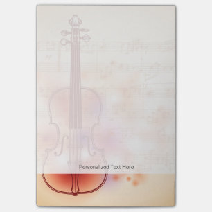 Post-it® Dessin sur l'arrière - plan d'aquarelle du violon