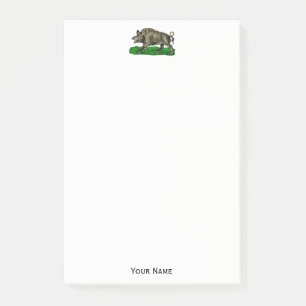 Post-it® Dessin vintage de sanglier BW #3C