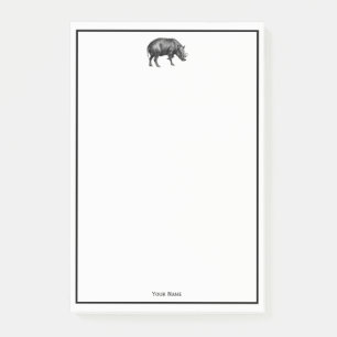 Post-it® Dessin vintage de sanglier en noir et blanc