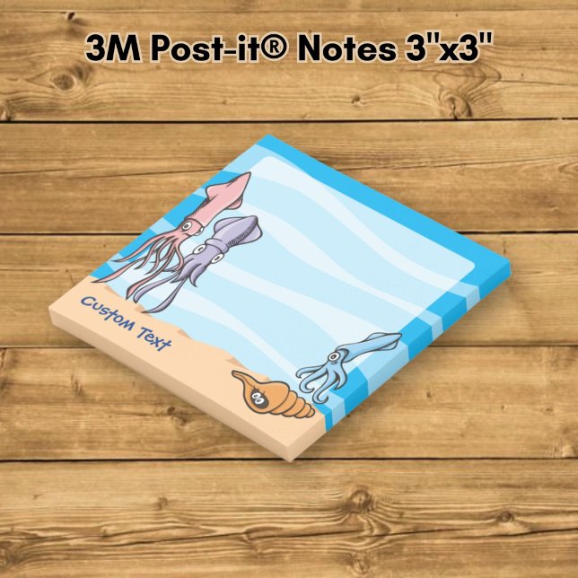 Post-it® Dessins animés de calmars Trois dessins animés de  (Créateur téléchargé)