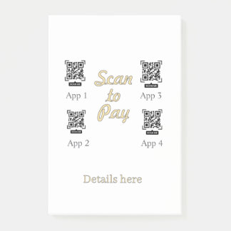 Post-it® détails de commande de paiement par scan du code Q