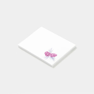 Post-it® Deux cônes de pin de prune dessinant un art post i