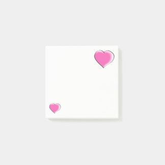 Post-it® Deux grands coeurs roses
