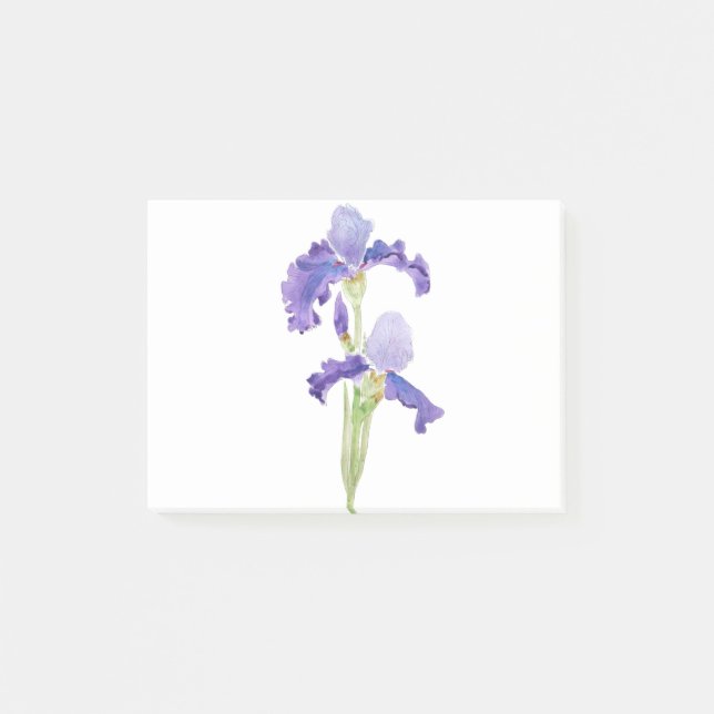 Post-it® deux iris violets encre et aquarelle (Devant)