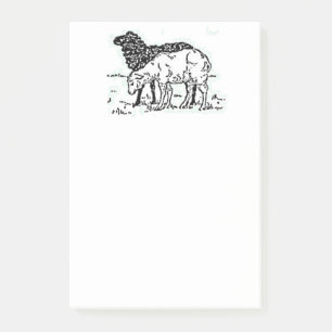 Post-it® Deux Petits Agneaux Mignonne Mouton Farm Dessin