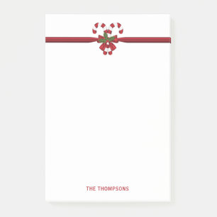 Post-it® Deux Sucres de canne Festifs Rouge Et Blanc Avec T
