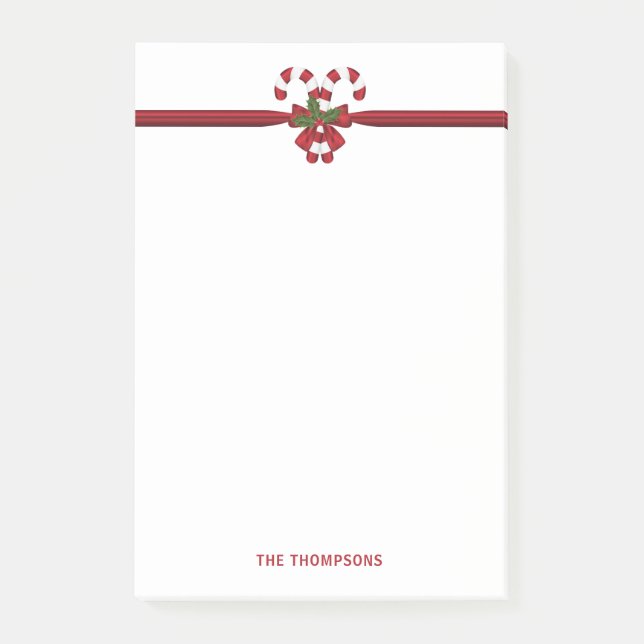 Post-it® Deux Sucres de canne Festifs Rouge Et Blanc Avec T (Devant)