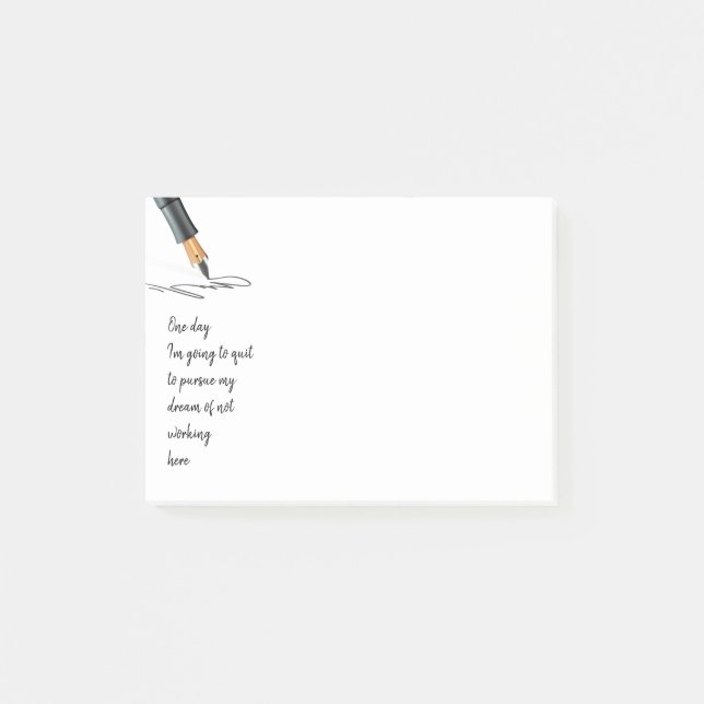 Post-it® Devis de travail amusant Aller à quitter (Devant)