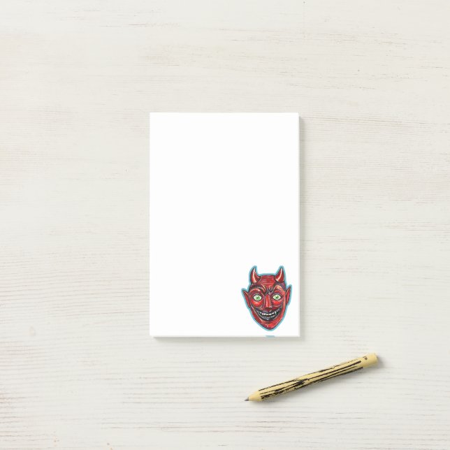 Post-it® Diable Rouge Vintage Halloweenies  (Sur un bureau)
