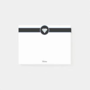 Post-it® Diamant élégant sur fond noir et blanc