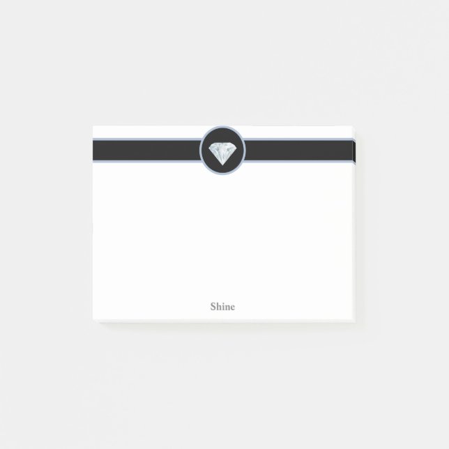 Post-it® Diamant élégant sur fond noir et blanc (Devant)