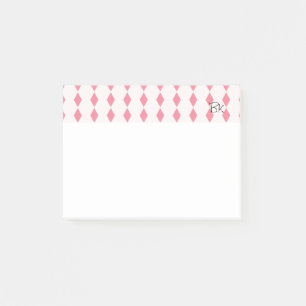 Post-it® Diamants roses avec initiales