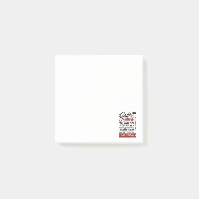 Post-it® Dieu est Fidèle – 1 Corinthiens 10:13 Verset Bibli (Devant)