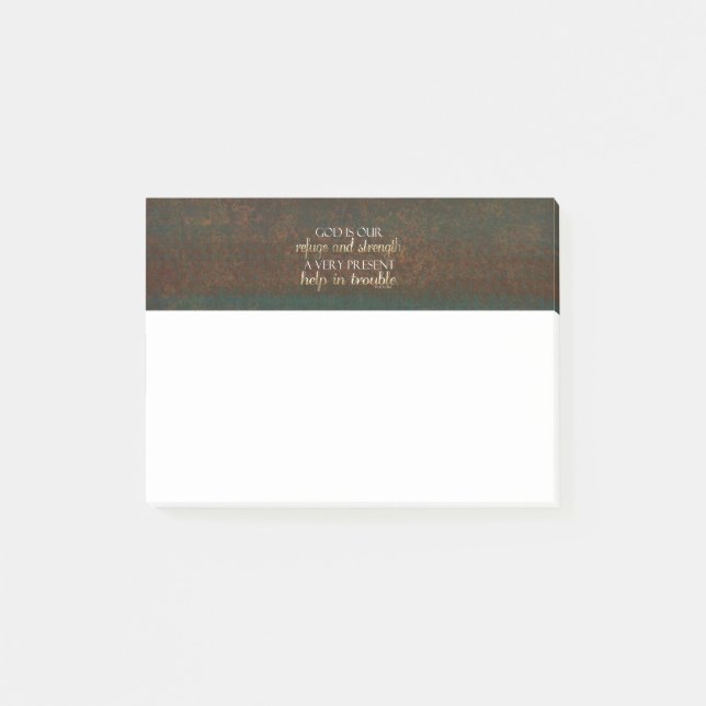 Post-it® Dieu est notre brun/or chrétiens de vers de bible (Devant)
