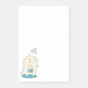 Post-it® Dino Jaune mignon avec des étoiles joyeuses