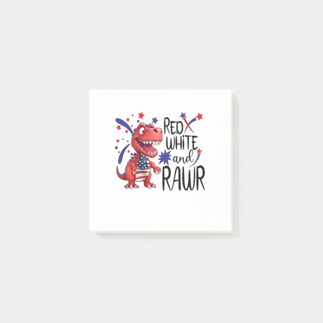 Post-it® Dinosaure blanc rouge occidental (Devant)