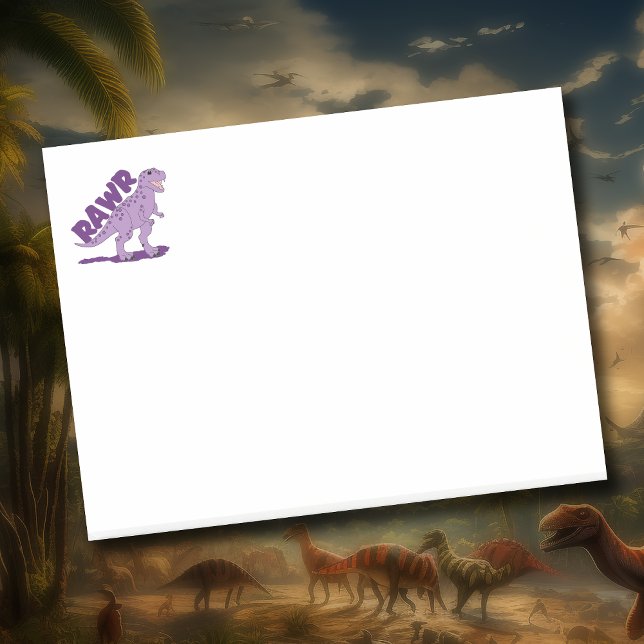 Post-it® Dinosaure de T-Rex pourpre tacheté RAWR (Créateur téléchargé)