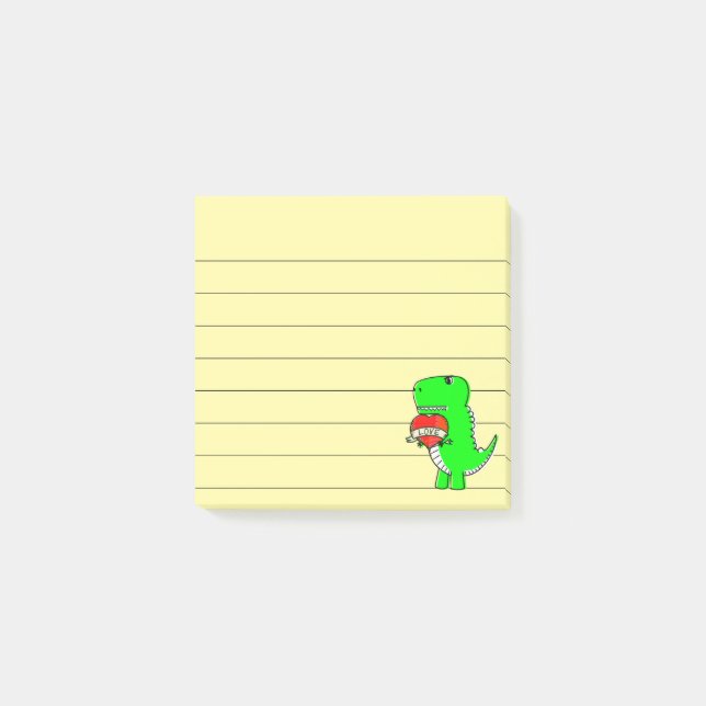 Post-it® Dinosaure Jour de la Saint Valentin 3x3 (Devant)
