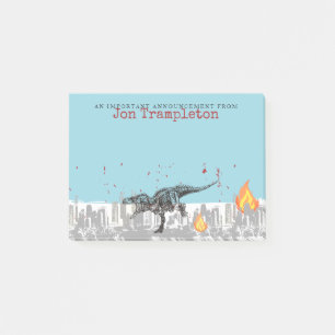 Post-it® Dinosaure T-Rex attaquant la ville personnalisée