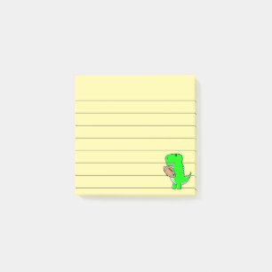 Post-it® Dinosaure Vert Aime Football Linked 3x3