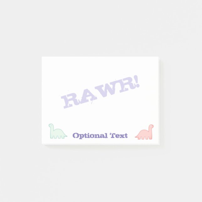 Post-it® Dinosaures Mignons Couleurs Pastel (Devant)