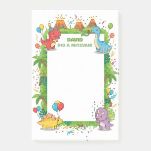 Post-it® Dinosaures Mignons Enfants Mitzvah Personnalisée