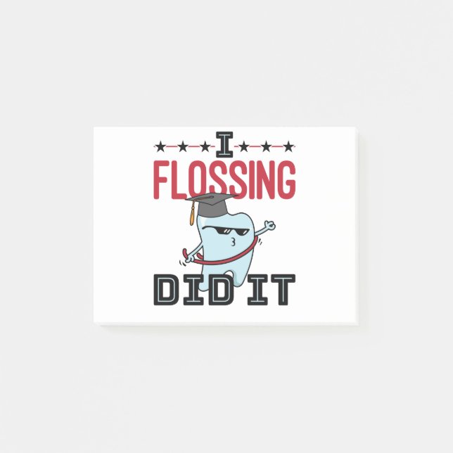 Post-it® Diplôme de l'école dentaire Dentist Funny Flossing (Devant)