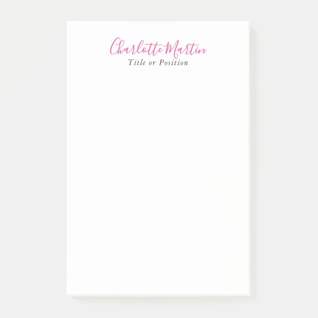 Post-it® Directeur Consultant Chef Blanc Rose Professionnel (Devant)