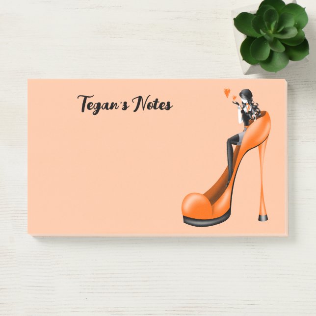 Post-it® Divas de mode personnalisées en orange Stiletto  (Bureau)