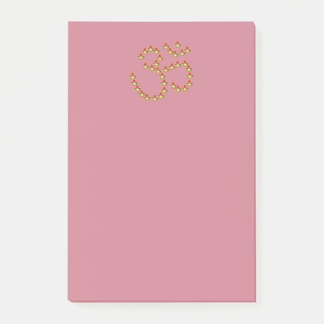 Post-it® Diwali Gold Deepa dans le symbole Om Bright Burgun (Devant)