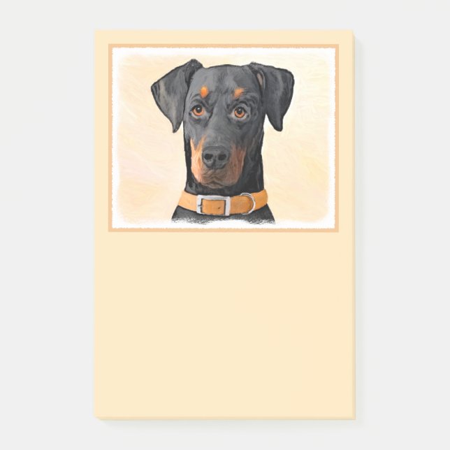 Post-it® Doberman Pinscher Peinture non découpée Art origin (Devant)
