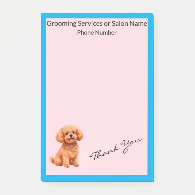 Post-it® Dog Grooming Personalized Modern Collection (Devant)