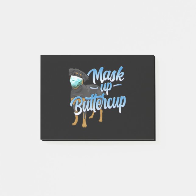Post-it® Dog Rottweiler avec Masque - Masquer le Bouteille (Devant)