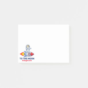 Post-it® Dogecoin À La Lune Rocket Man Space Doge Crypto