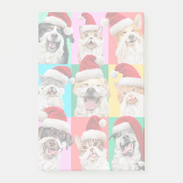 Post-it® Dogs and Cats with Santa Beard (Devant)