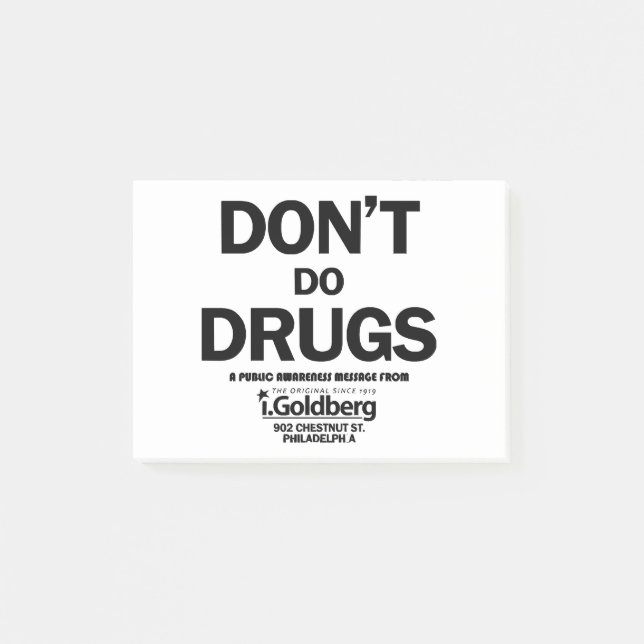Post-it® Don't Do Drugs comme on le voit sur Bernard Summer (Devant)