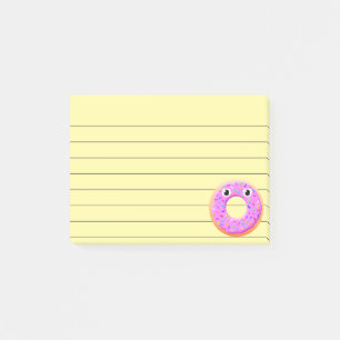 Post-it® Donut Avec Yeux Et Saupoudrés Dessin Liné 4x3
