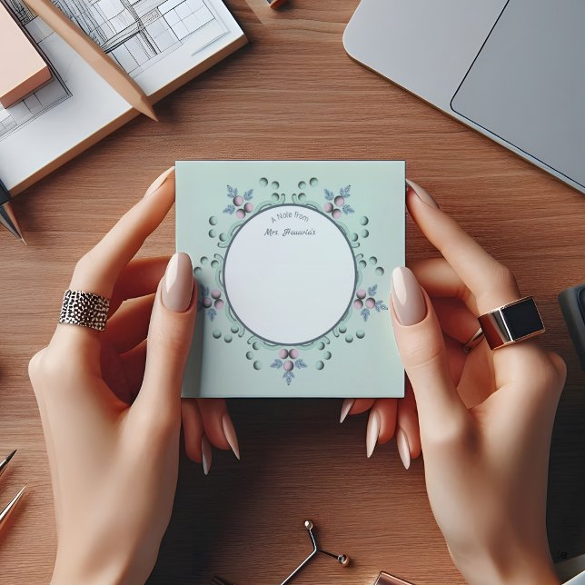 Post-it® Doodles de Mandala turquoise moderne rose (Créateur téléchargé)