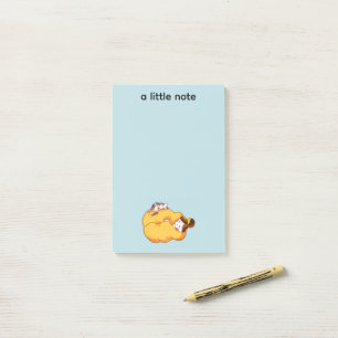 Post-it® Dormir la fille avec chat confortable