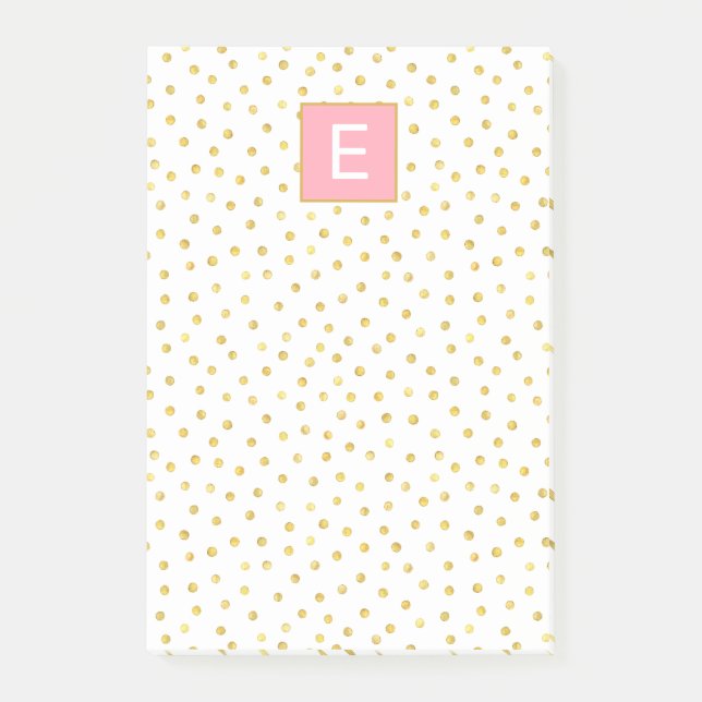 Post-it® Dot Motif Monogramme Rose Gold Girl (Devant)